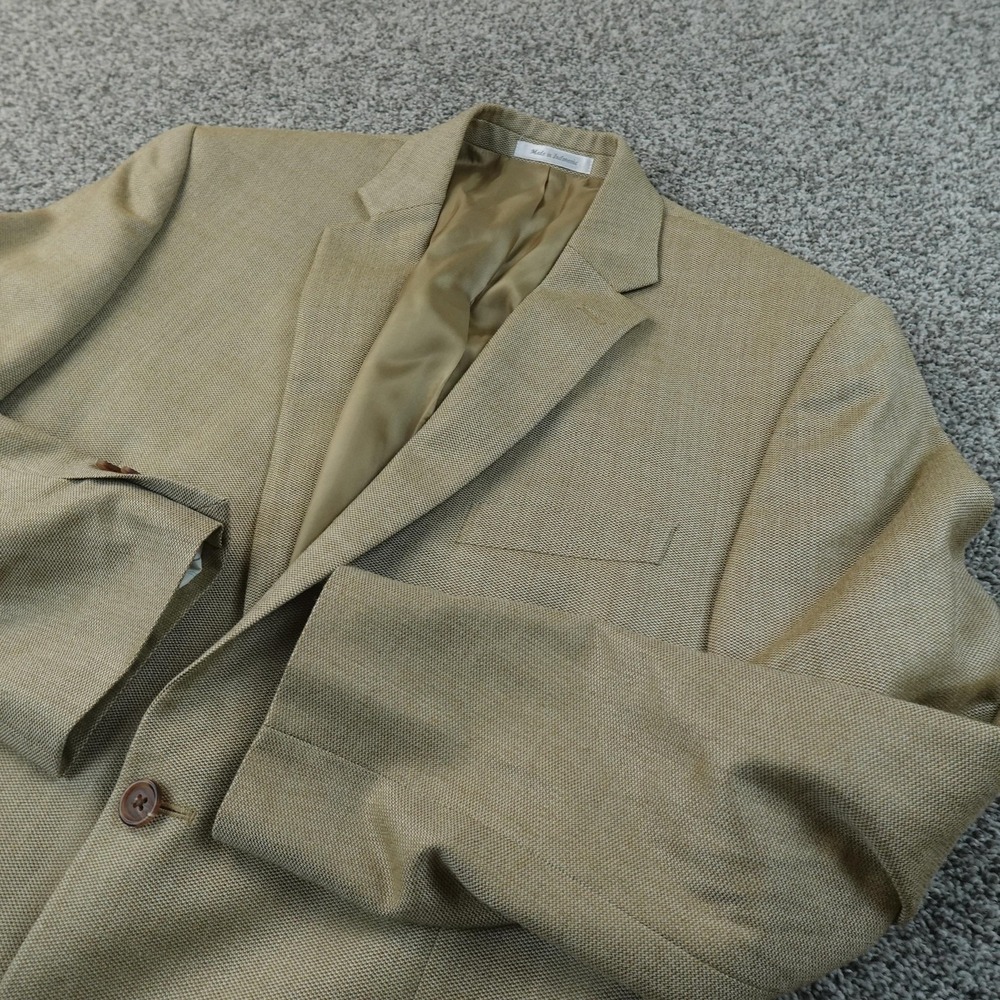 Ralph Lauren Blazer Mens 42 Beige Silk Wool Birdseye Sport Coat Suit Jacket Top
